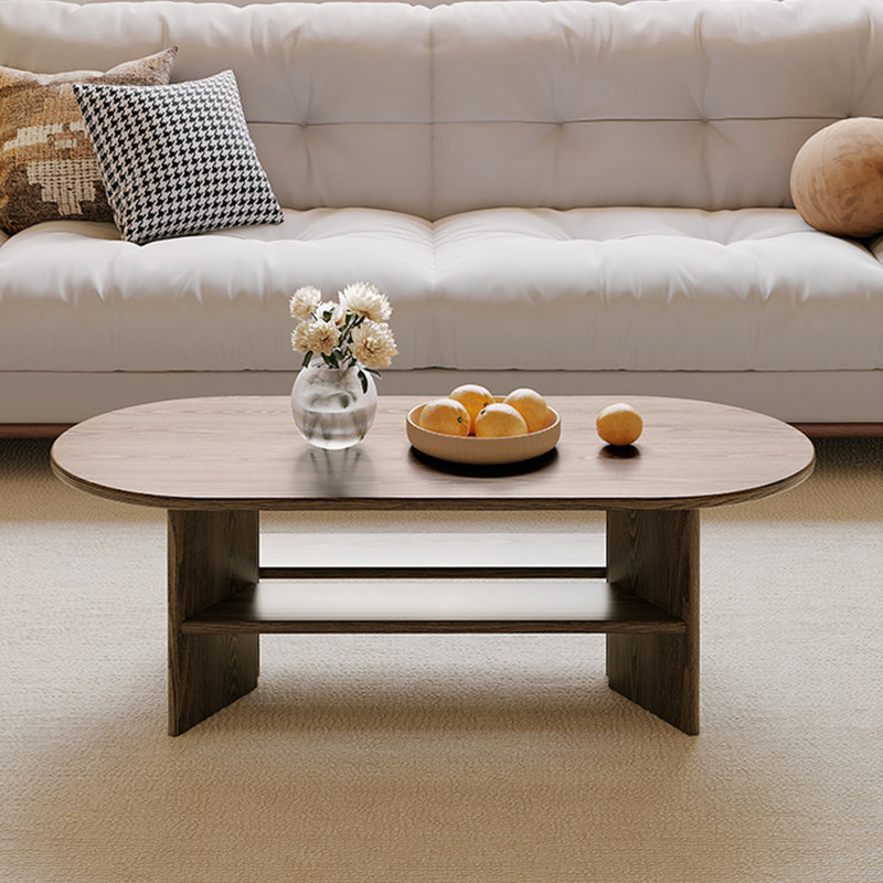 All solid wood multi-functional simple tea table, Dark Brown