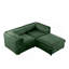 Élégant canapé 2 places en chenille verte avec siège de rangement repose-pieds, dossier cylindrique et accoudoirs, causeuse moderne en tissu avec espace de rangement caché-121059701