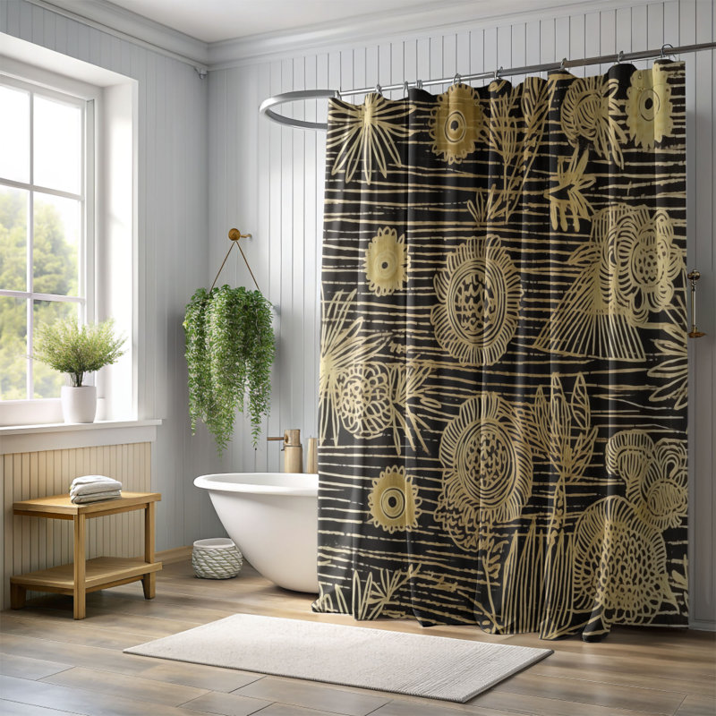 Classy Hearts - Rideau de douche Premium, H 74 po x l 71 po