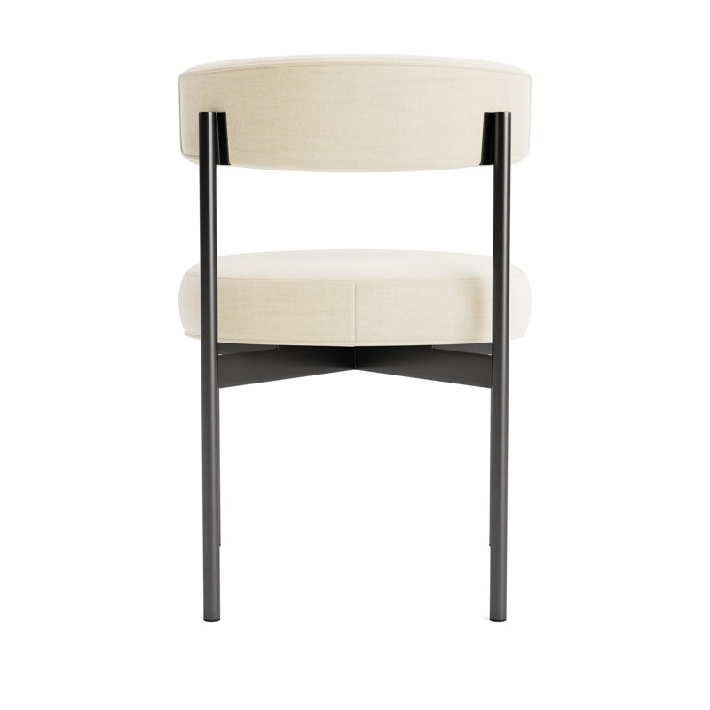 Remy Upholstered Dining Chair, Performance Linen - Cream, Pewter
