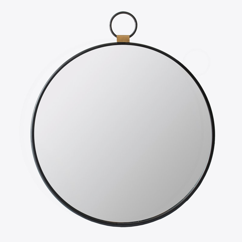 Iron Frame Vertical Round Mirror