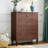 5-Drawers Dresser Organizer with Mid-century Design for Bedroom, Walnut-1343588948