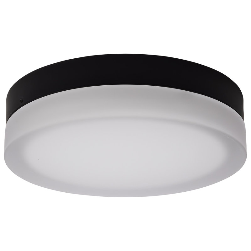Plafonnier encastré en verre à DEL, H 3,13 po x l 11 po x P 11 po, Noir