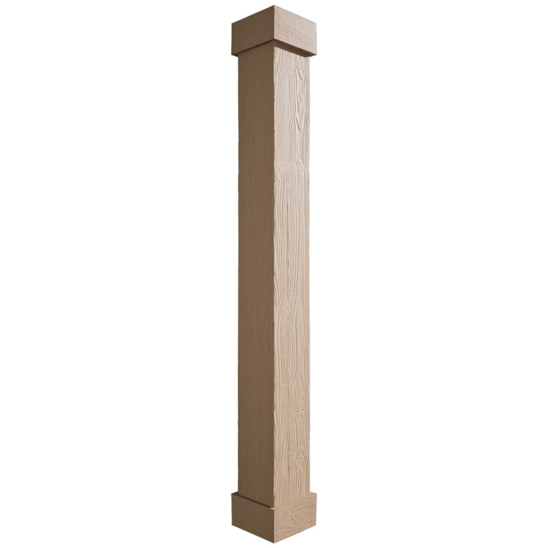 Enveloppe de colonne carrée Timberthane, H 96 po x l 6 po x P 6 po, Standard standard et base, Sablé