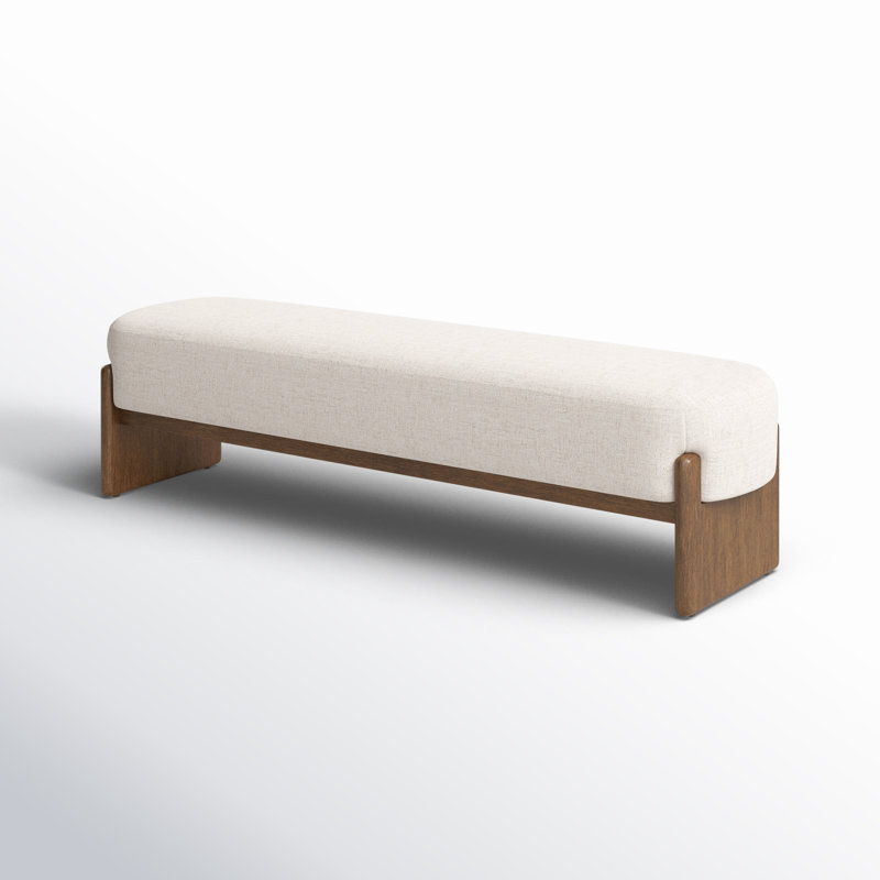 Banc rembourré Gusman Luxardo, Mélange de polyester crème Alcala