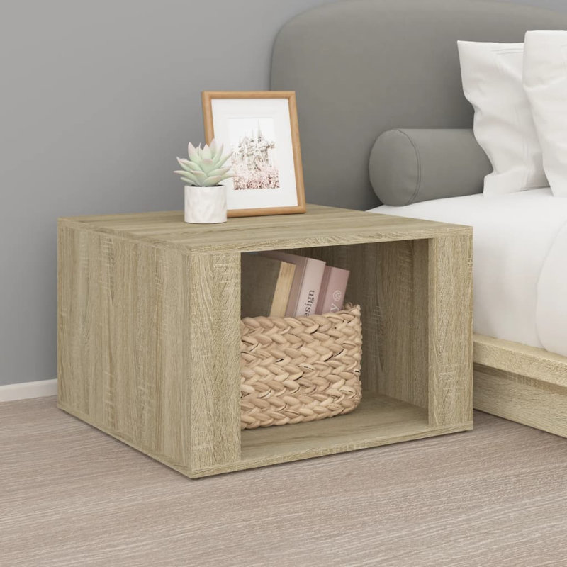 Cashel 57cm W Manufactured Wood Bedside Table, Sonoma Oak