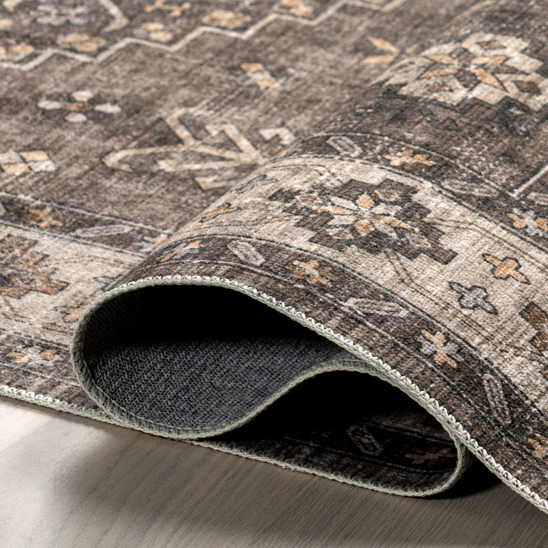 Haskett Distressed Machine Washable Area Rug, Rectangle 8' x 10'