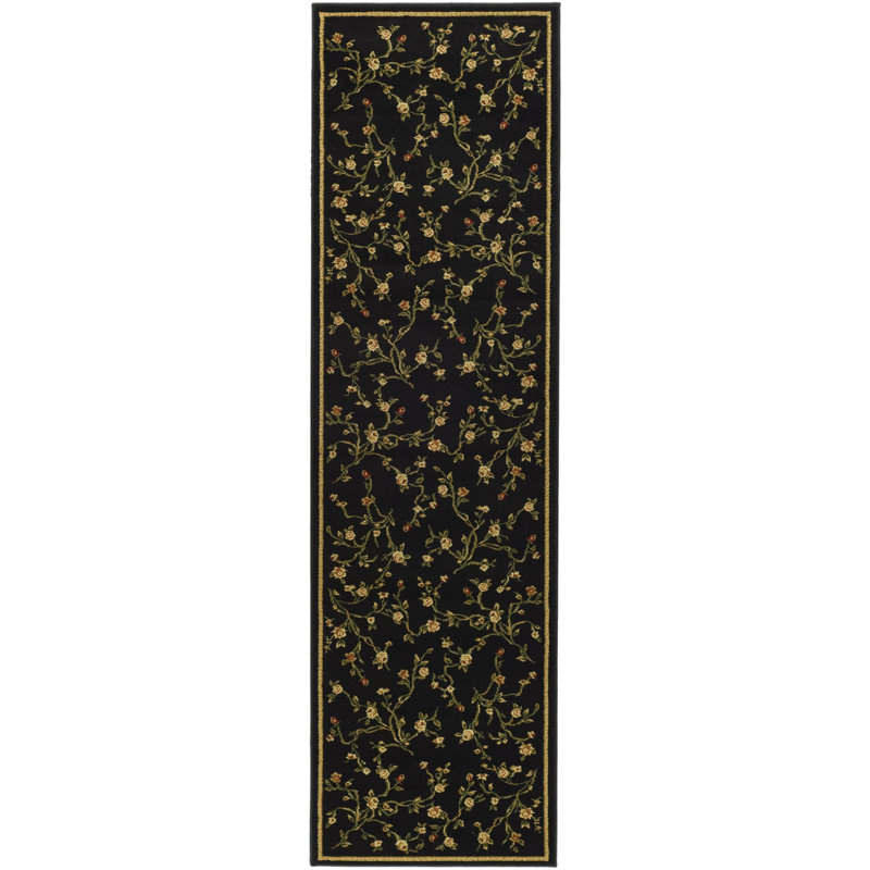 Tapis à motif floral Carolane, Tapis de couloir 2 pi 3 po x 8 pi
