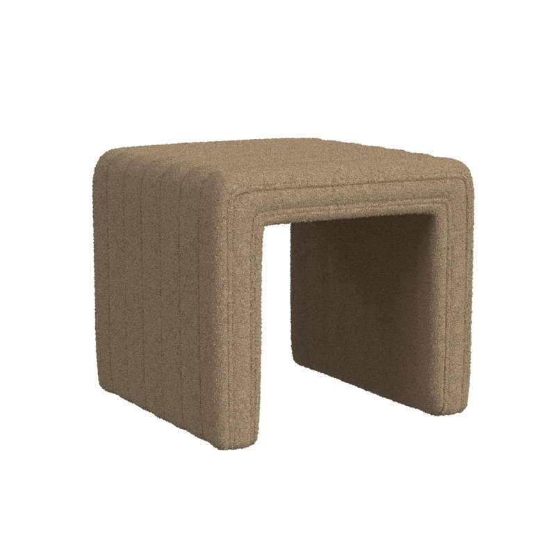 Aurealiz Modern Channel Ottoman, Brown Boucle