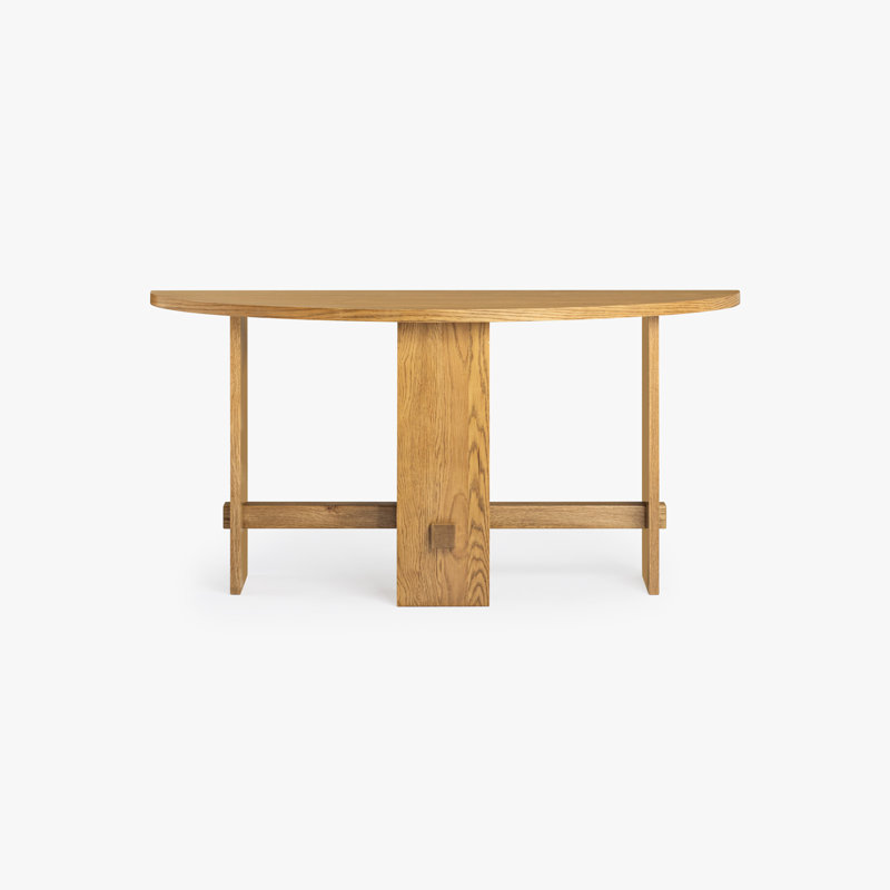 Console en bois de chêne massif 60 "avec base à 3 pieds Saint