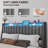 Full Size Upholstered Bed Frame with 4 Drawers, Bed with Storage Headboard, Charging Station and LED Lights-868380604