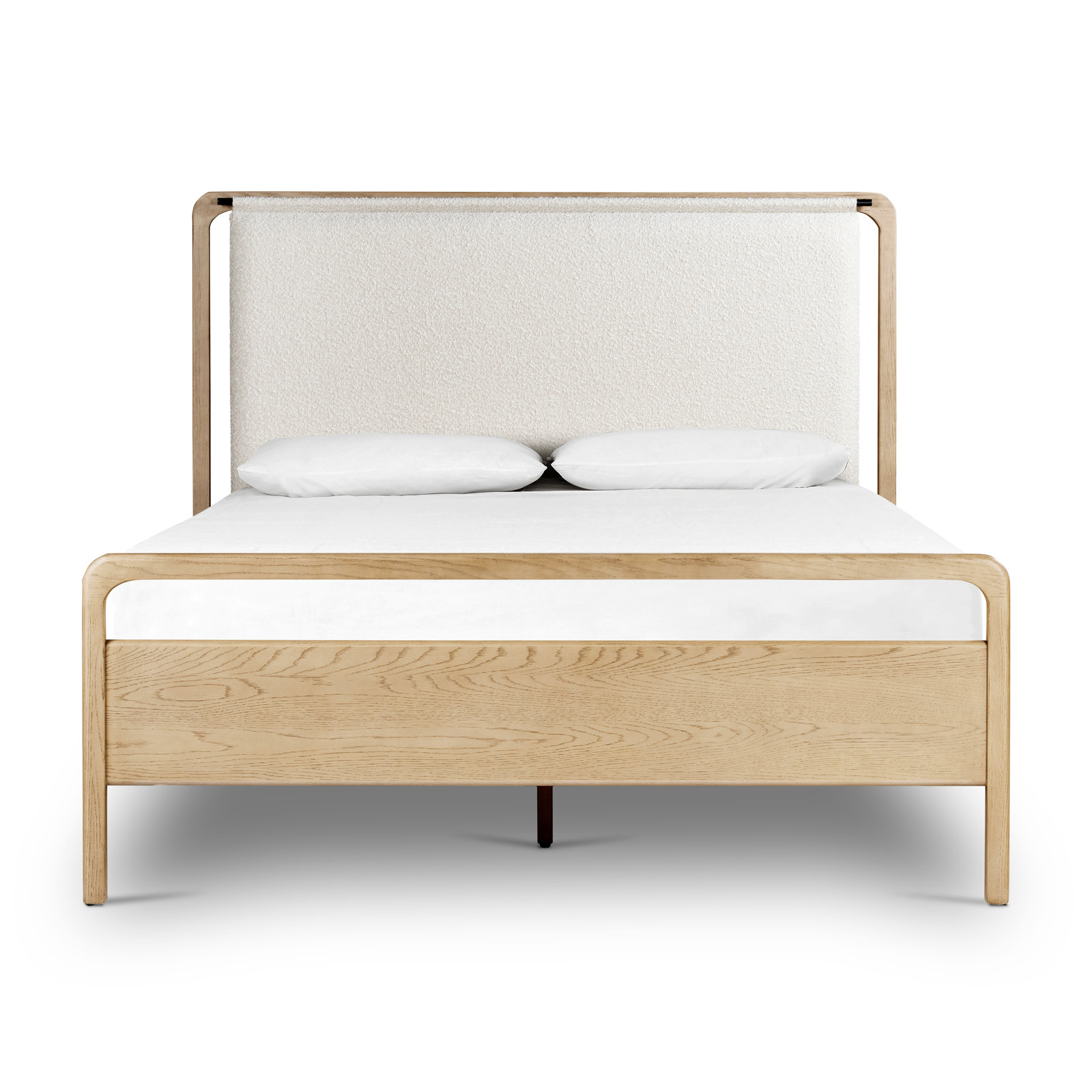 Karsten Upholstered Bed, Queen, Tan/White