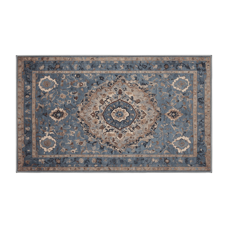 Machine Washable Gray Area Rug, Runner 2' x 4'