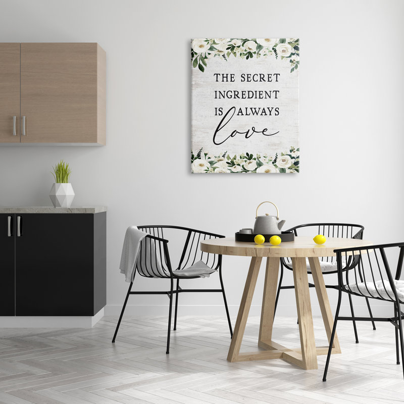 Trinx Secret Ingredient Love Canvas Wall Art Design By Lettered And Lined, L 30 po x H 40 po