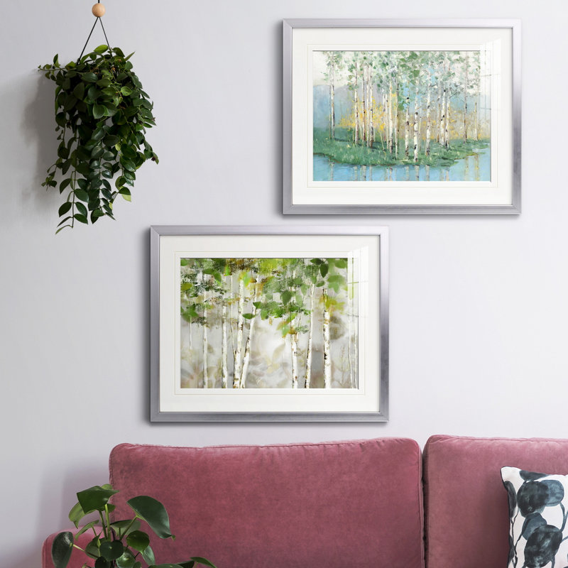Reproduction de photo sur toile, Papier avec cadre argenté, Blanc mat
