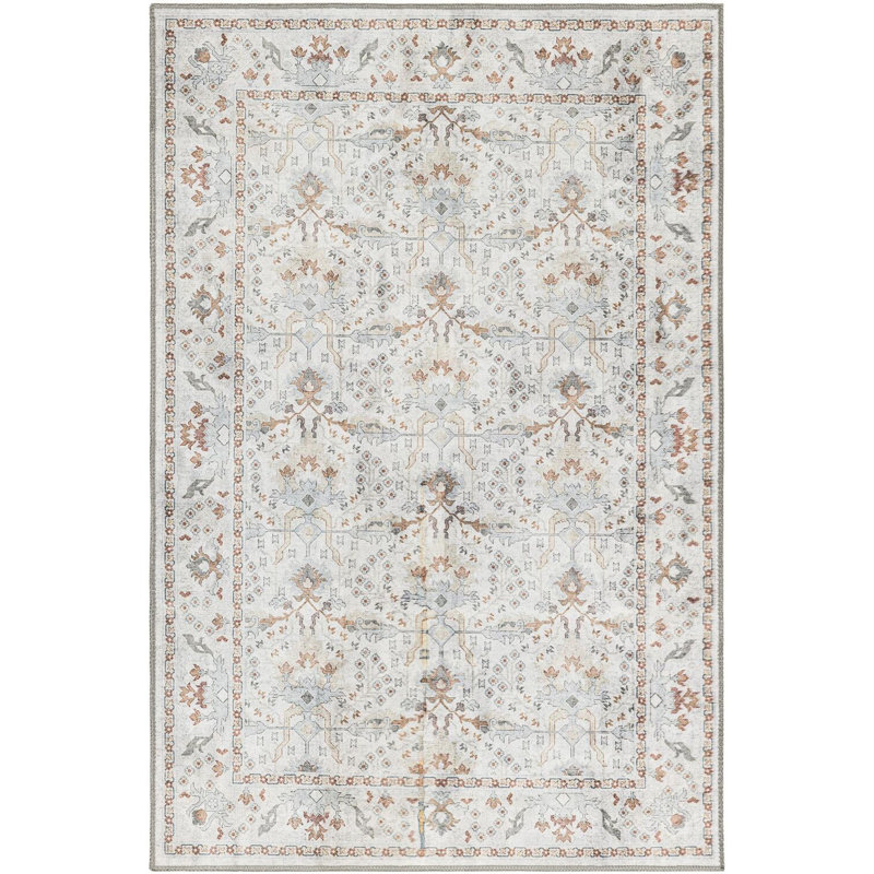 Traditional Guljan Area Rug Ivory Color, Rectangle 4'1" x 6'1"
