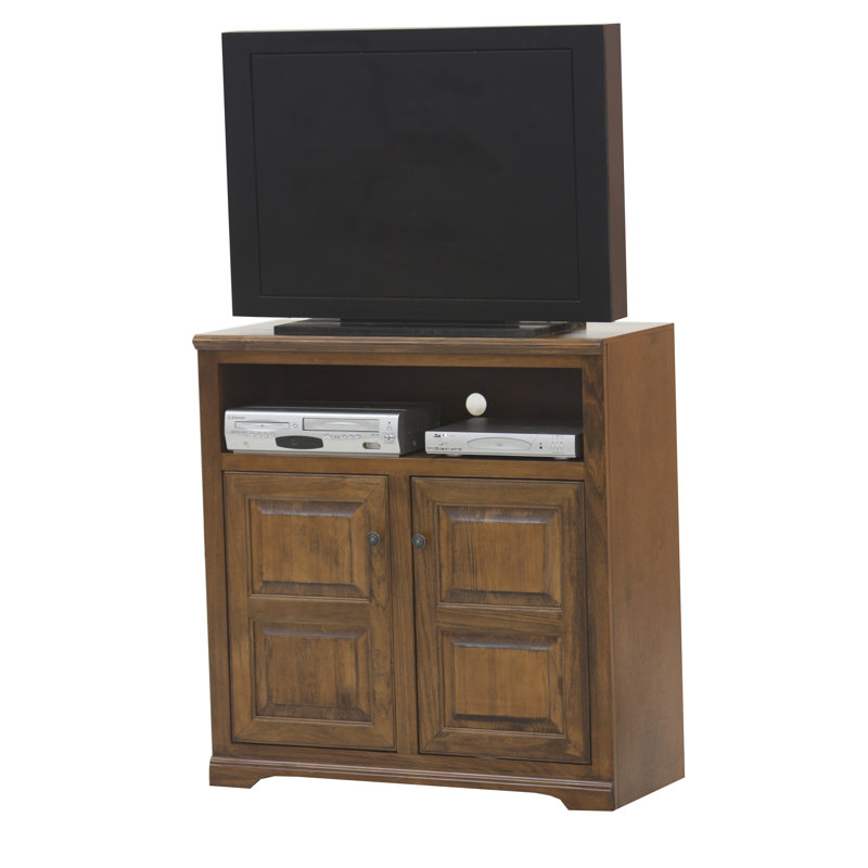 Wentzel Unfinished TV Stand for TVs up to 43", Chocolate Mousse, Raised Panel