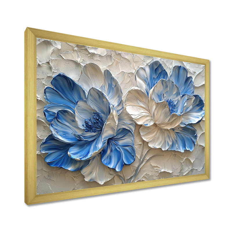 Velours crème Ilza bleu Rhododendron III - art mural rhododendron, Reproduction encadrée d'une seule photo, H 12 po x l 20 po