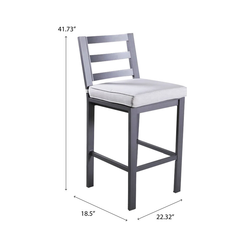 Tabouret de bar avec coussins Daly, Argent