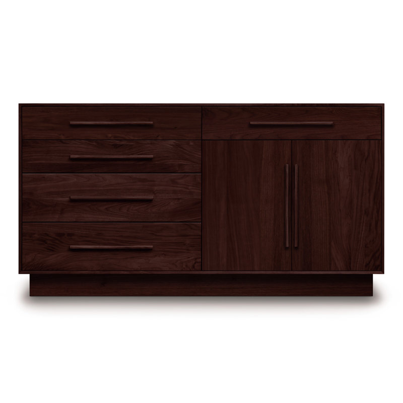 Moduluxe 5 - Drawer Solid Wood Dresser, Natural Cherry, Left