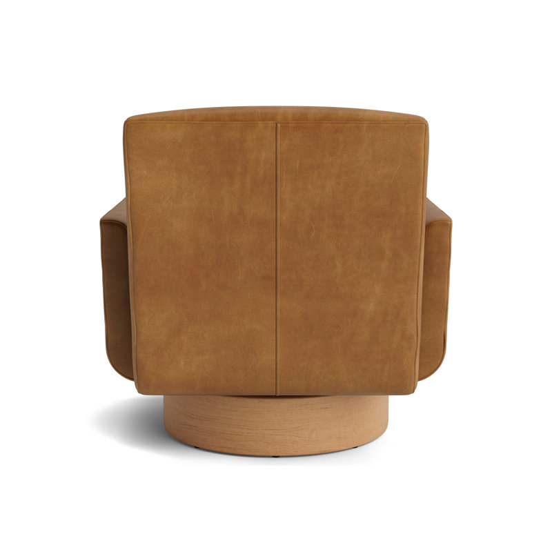 Supernova Full Swivel Leather Chair, Natural, Bedford - Saddle