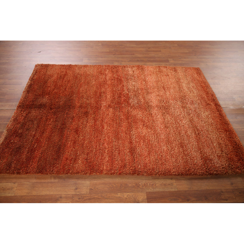 Orange Moroccan Oriental Area Rug 4x6