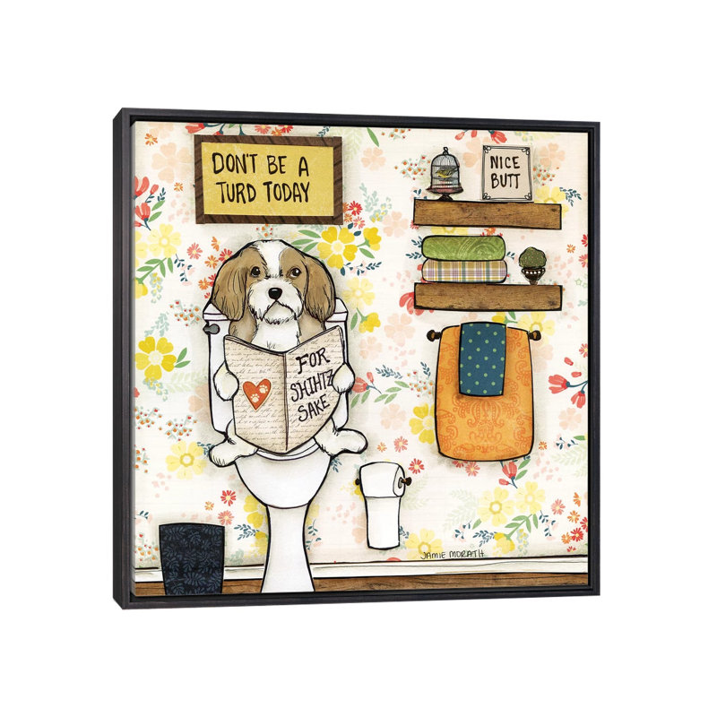 « Turd Today » par Jamie Morath-impression, Pas de tapis, H 37 po x l 37 po x P 1,5 po, Toile avec cadre noir patiné