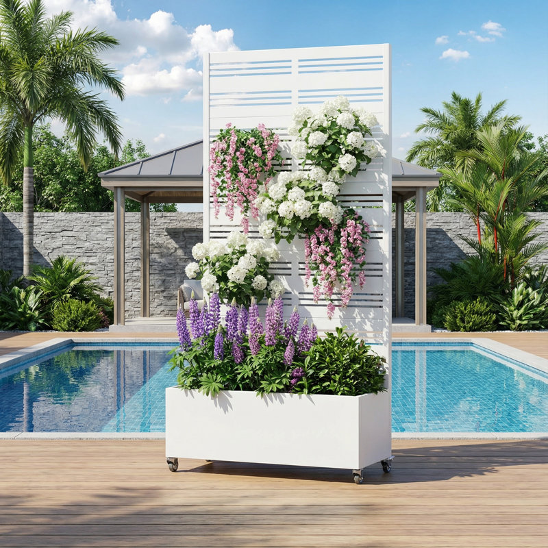 Boîte à fleurs Eural, H 72 po x l 35 po x P 16 po, Blanc, 1