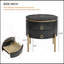 Élégante table de bout ronde avec rangement et pieds réglables pour une utilisation polyvalente