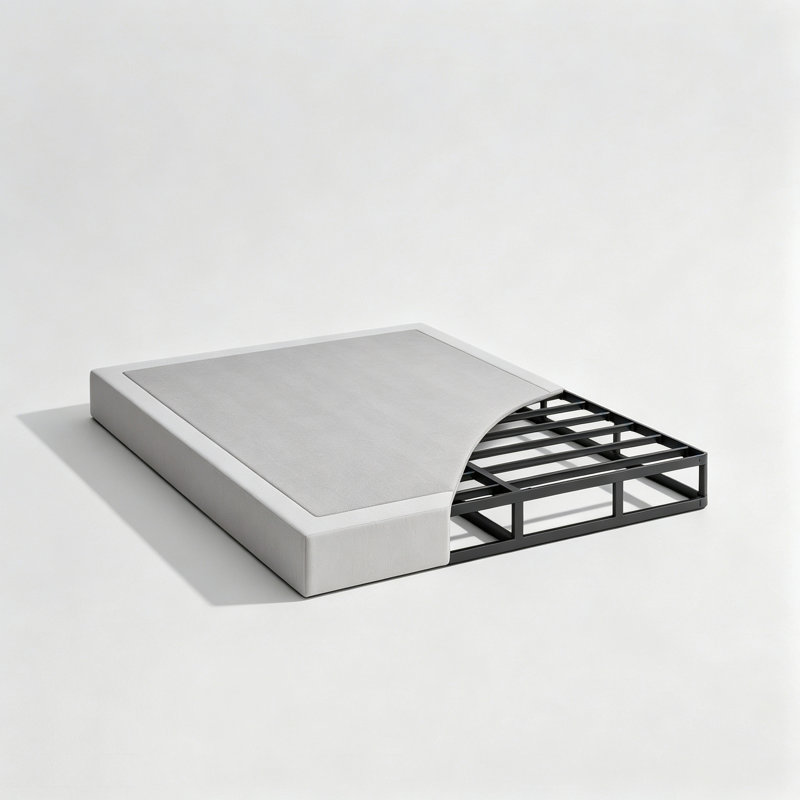 Sommier standard 6 "avec housse, Gris, Grand lit