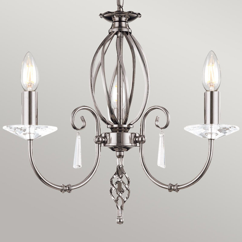 Thebes 5 - Light Candle Style Chandelier, Polished Nickel