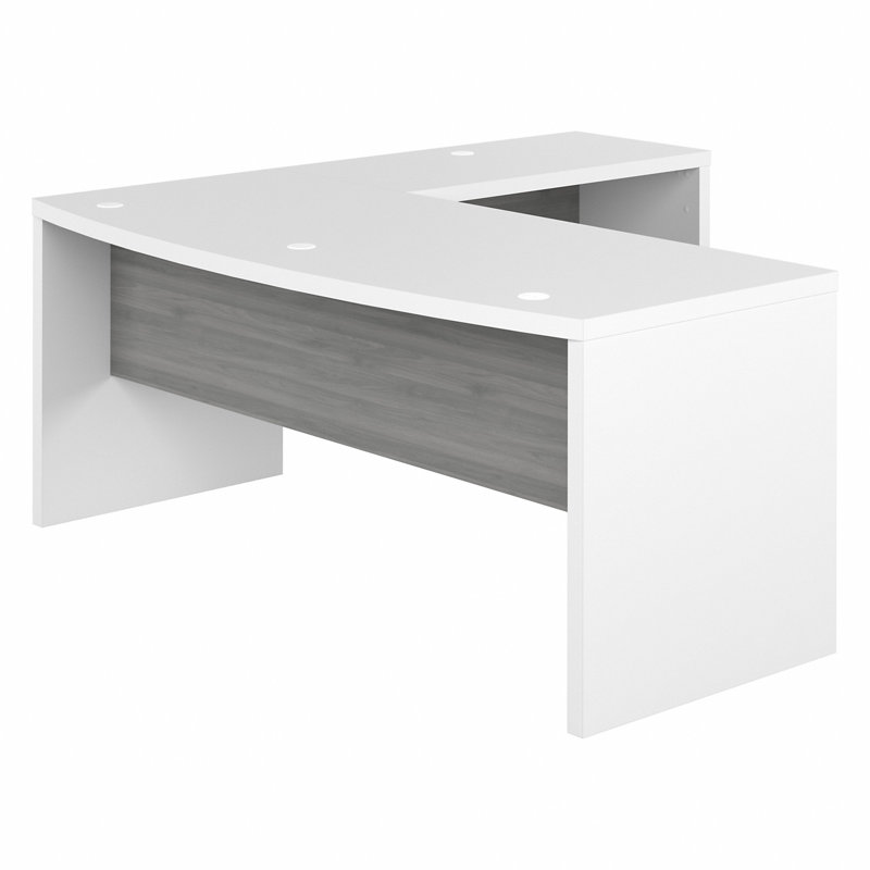 Office 500 Collection Computer Desk, Pure White/Modern Gray