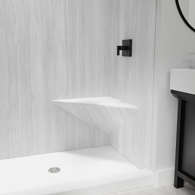 Siège d'angle flottant FlexStone de 27 po en strates argentées