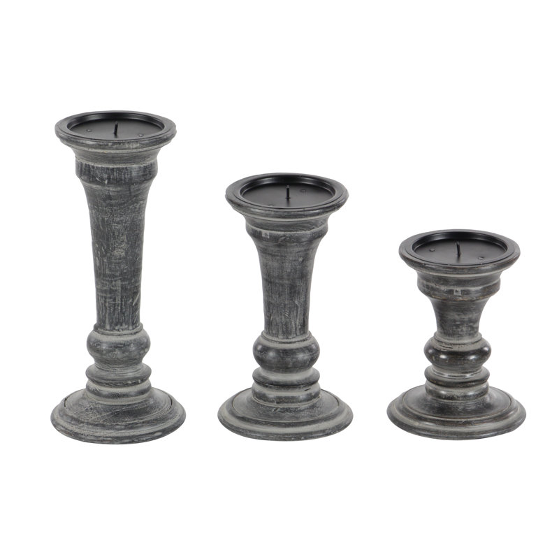 Ensemble de chandeliers de table en bois 3 pièces