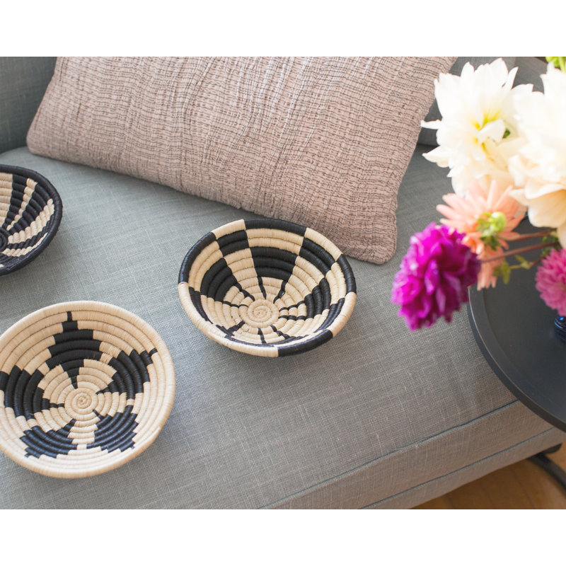 Mini Geo Raffia Plateau Basket