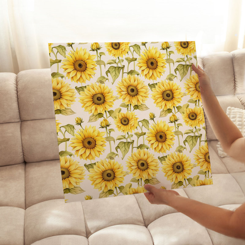 Motif de tournesols floraux, H 12 po x l 12 po