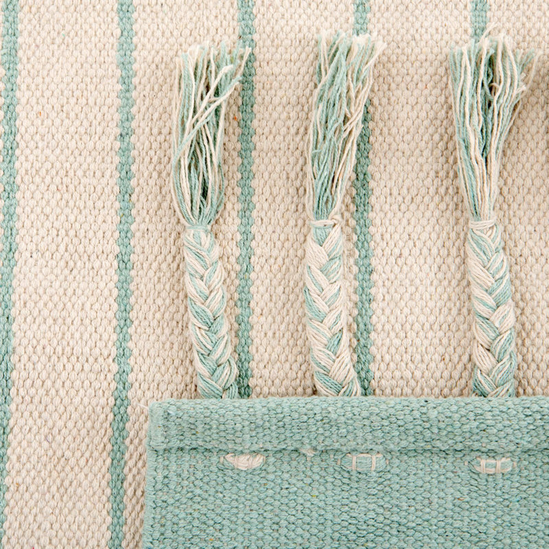 Yellville Cotton Striped Indoor Rug, Rectangle 6'1" x 9'