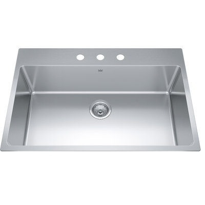 Brookmore 32.88'' L Single Bowl Stainless Steel Kitchen Sink