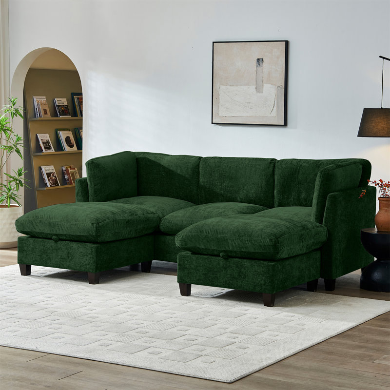 Canapé modulaire 96,5 "pour le salon, Vert