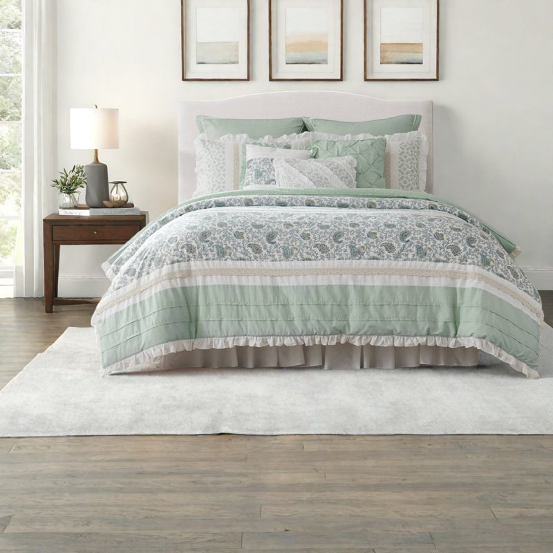 Pièces de literie en percale de coton, Cal King Farmhouse Home Comfort