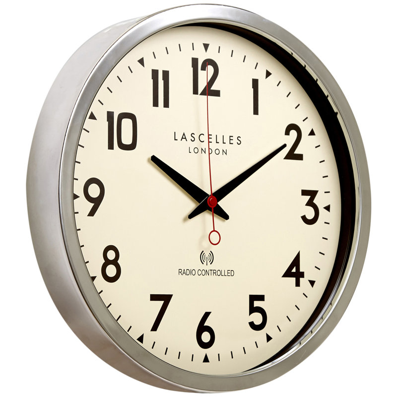 Radio Controlled Clock - 36cm, Silver