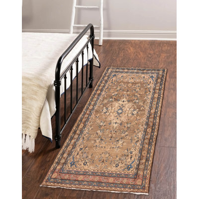 Tapis brun Antalya Vintage 3 pi 11 po x 9 pi 9 po