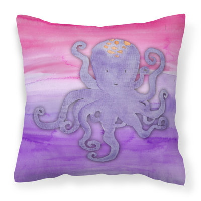 Coussin intérieur/extérieur en aquarelle octopus
