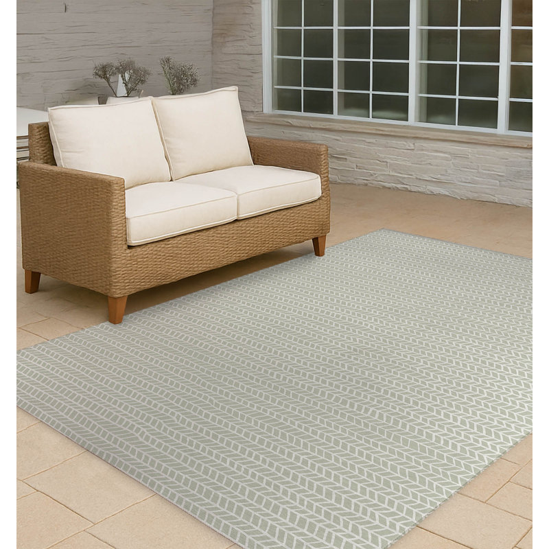 Tapis d'extérieur à motif de chevrons antidérapant, Rectangulaire 2 pi x 3 pi