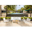 Tribeca Aluminum Teak Sling Stacking 3 - Seater Sofa-2036654152