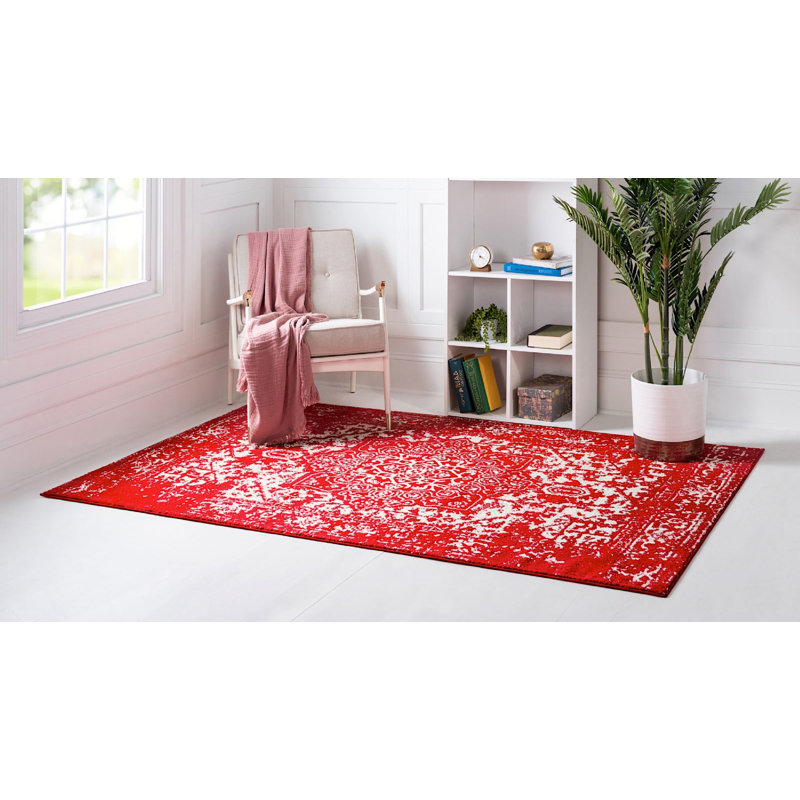 Tapis traditionnel rose Endesha, Rectangle 6 pi x 9 pi