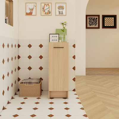 Slim Freestanding Bathroom Storage Cabinet, Single Door, Narrow Space Saver Organizer, KD, Multiple Handle Options