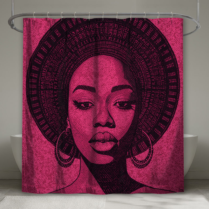 Rideau de douche rose avec chapeau très long, L 70 po x H 93 po