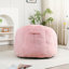 Fauteuil à billes rembourré en fausse fourrure de luxe, canapé paresseux rembourré en mousse haute densité à assise simple et finition rose pour la lecture du salon et de la chambre à coucher-1647734098