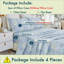 Ensemble de draps-housse 100% coton égyptien, ensemble de literie à motif cachemire damassé bleu classique à 800 fils de 800 fils, pour chambre d'amis toutes saisons-128817937